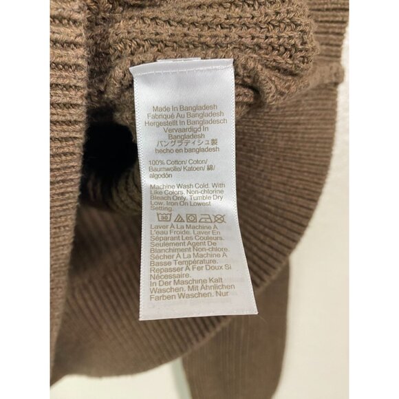 J.Crew Women's Brown Cotton fisherman Sweater Size Large Ribbed Knit Minimalist - Picture 7 of 14